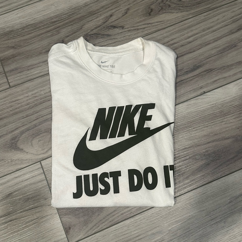 Nike White Tee with Bold Black Swoosh